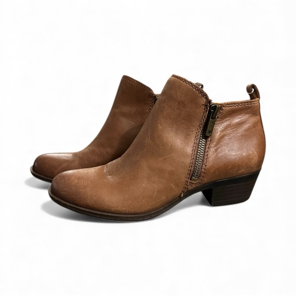 Lucky Brand Shoes - NEW Lucky Brand Basel Women’s Ankle Booties Leather Zip Up Boots Brown 5.5 M
